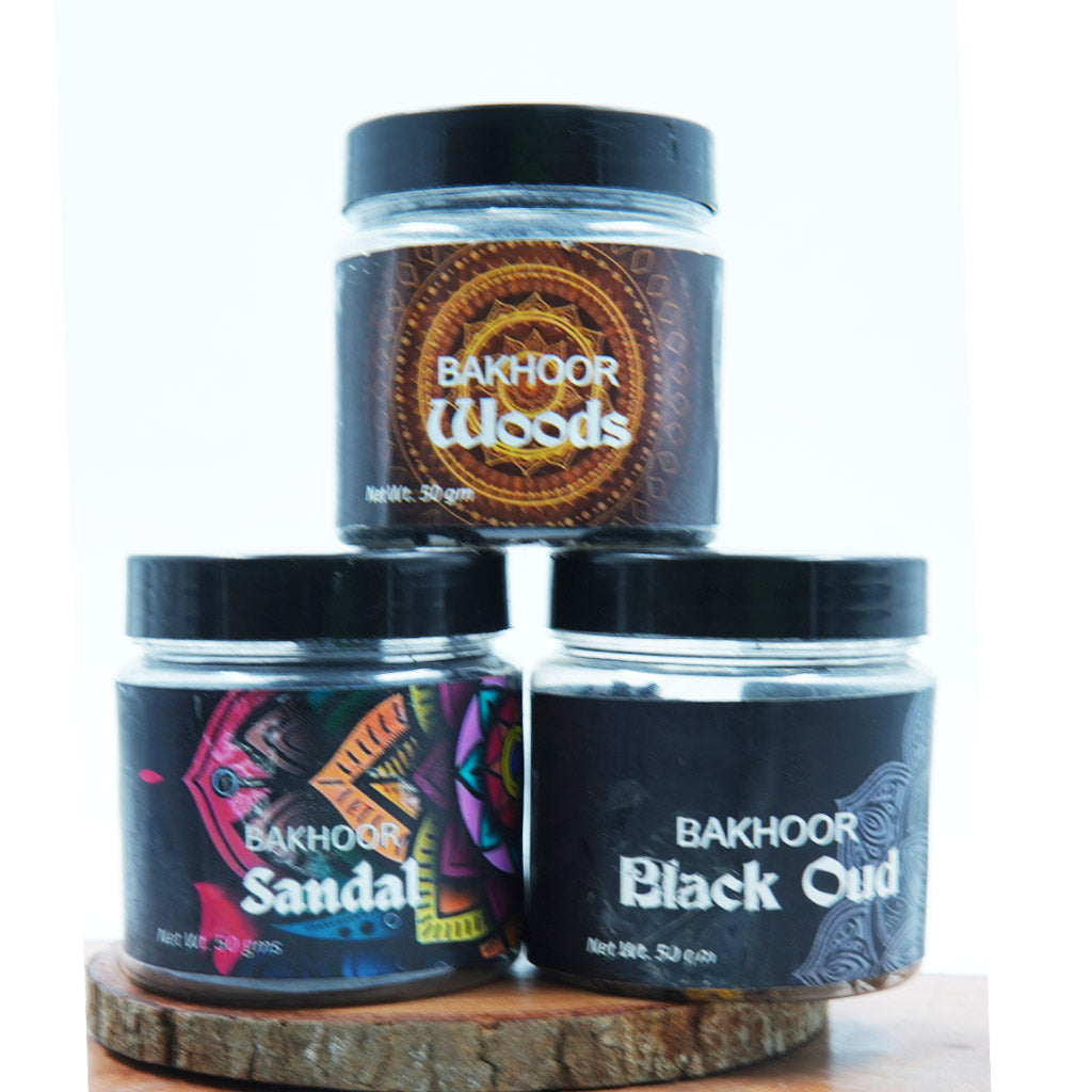 Bakhoor Combo Pack of 3 | Oud, Black Oud & Sandal Bakhoor | Buy Online India