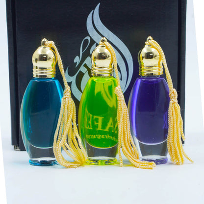 Luxury Attar Gift Set – Obsidian, Purple Oud & Zemaya | Long-Lasting Unisex Perfume Oils