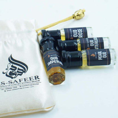 Oud Combo Set (4 Attars) – Oud Rose, Oud Interlude, Oud Imperial, Pearl Oud | Luxury Long-Lasting Attar Oils for Men & Women