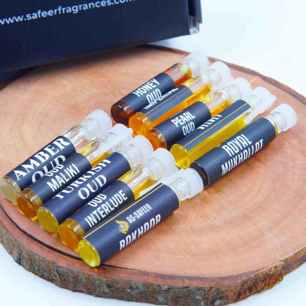 Premium Oud Discovery Set – 10 Beast-Mode Long-Lasting Oud Attars | Luxury Oud Samples