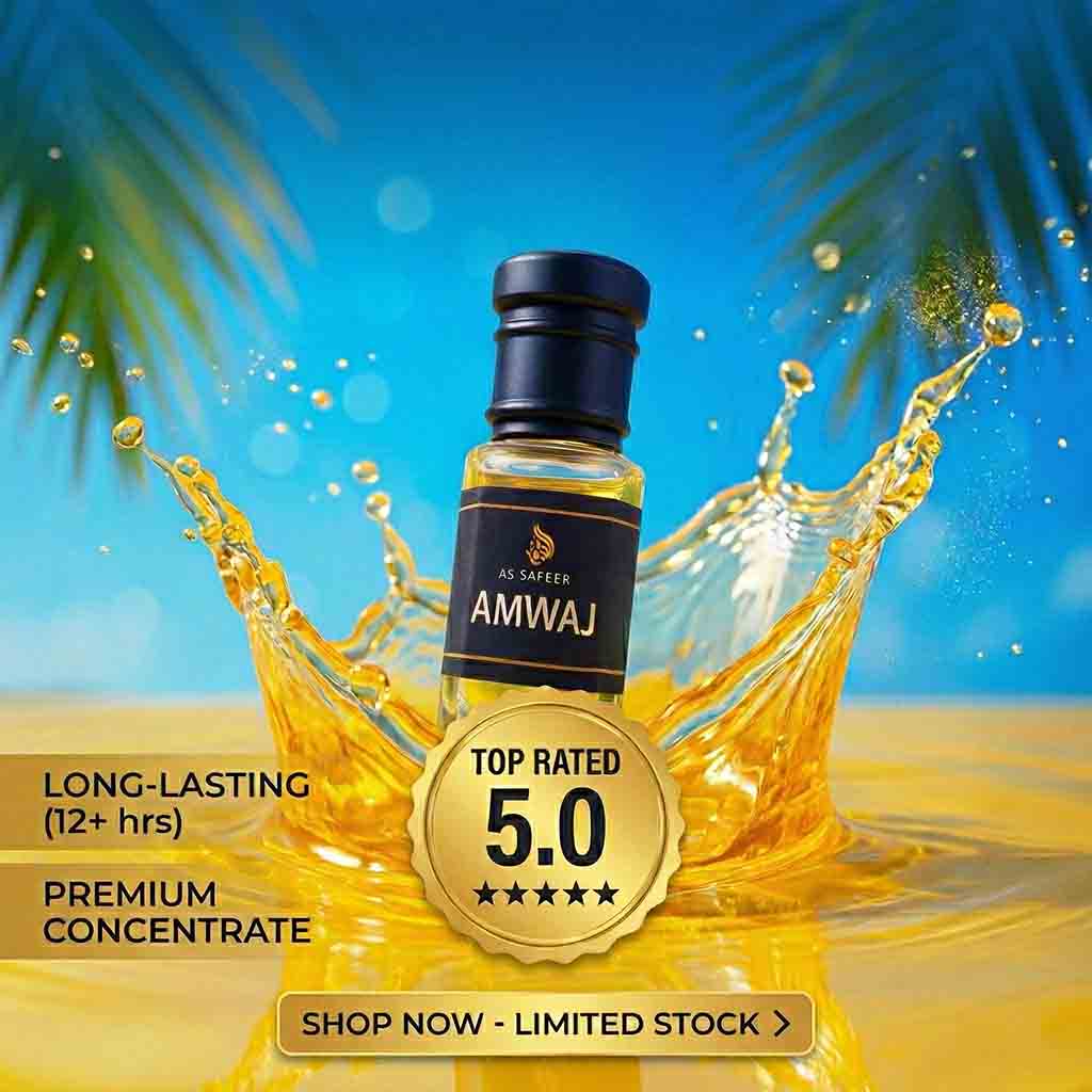 Amwaj Attar – Fresh Amber Woody Summer Perfume Oil | Long Lasting Premium Attar for Men & Women