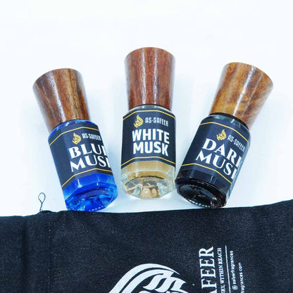 White Musk, Dark Musk & Blue Musk Attar Combo | Bold Animalic & Clean Musky Sandalwood Oils