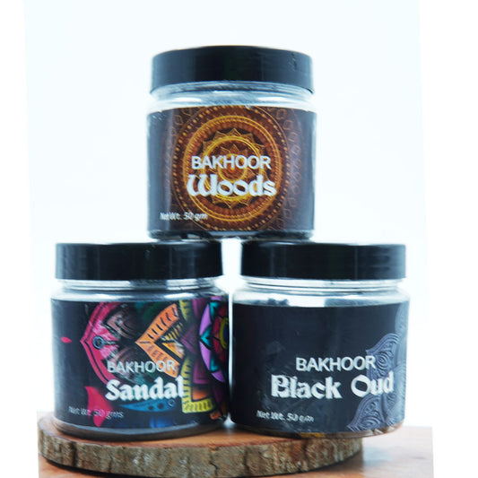 Bakhoor Combo Pack of 3 | Oud, Black Oud & Sandal Bakhoor | Buy Online India