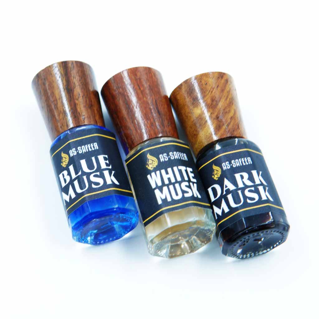 White Musk, Dark Musk & Blue Musk Attar Combo | Bold Animalic & Clean Musky Sandalwood Oils