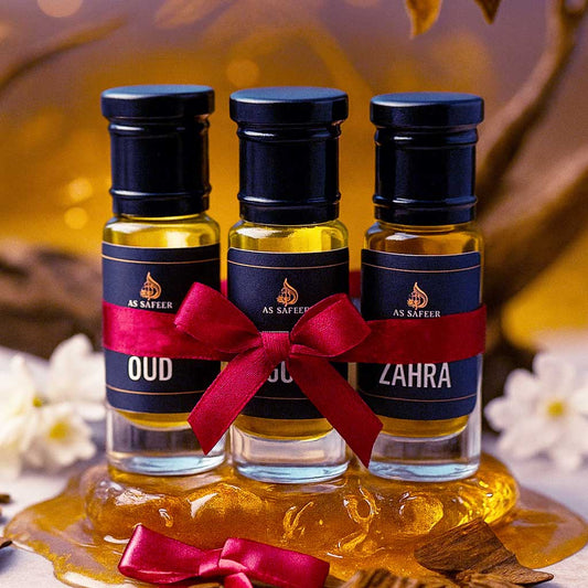 Budget Attar Combo Set of 3 (Pearl Oud, Oud Montale, Alf Zahrah) – Long Lasting, Travel Size Perfumes