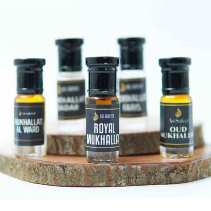 Mukhallat Discovery Kit – Premium Attar Combo | Oud, Floral & Royal Blends | Long-Lasting Non-Alcoholic Perfumes