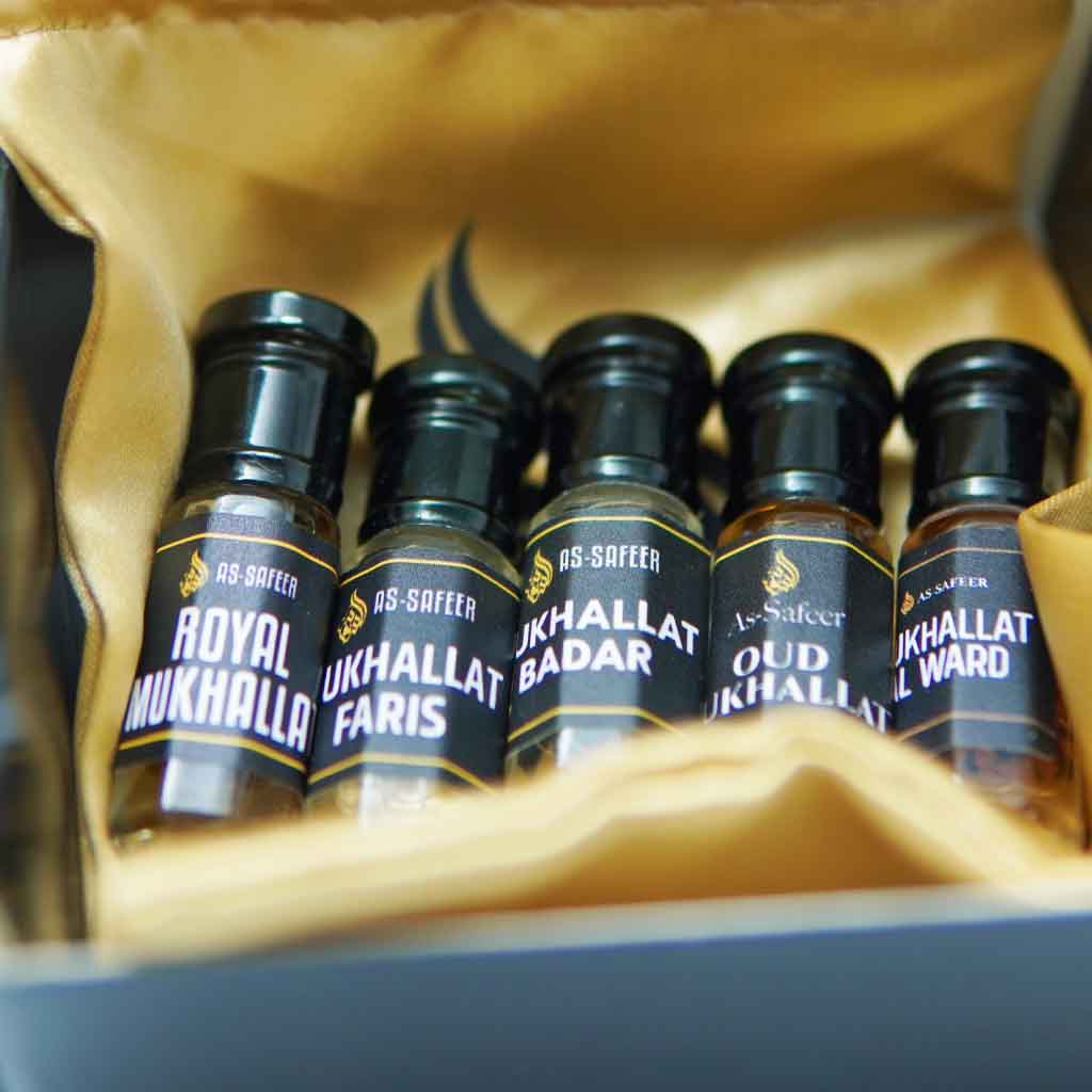 Mukhallat Discovery Kit – Premium Attar Combo | Oud, Floral & Royal Blends | Long-Lasting Non-Alcoholic Perfumes